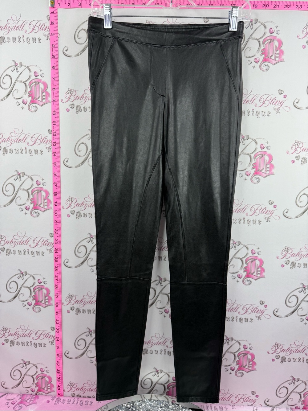 Wilfred leggings tights shiny Black faux Leather Leggings